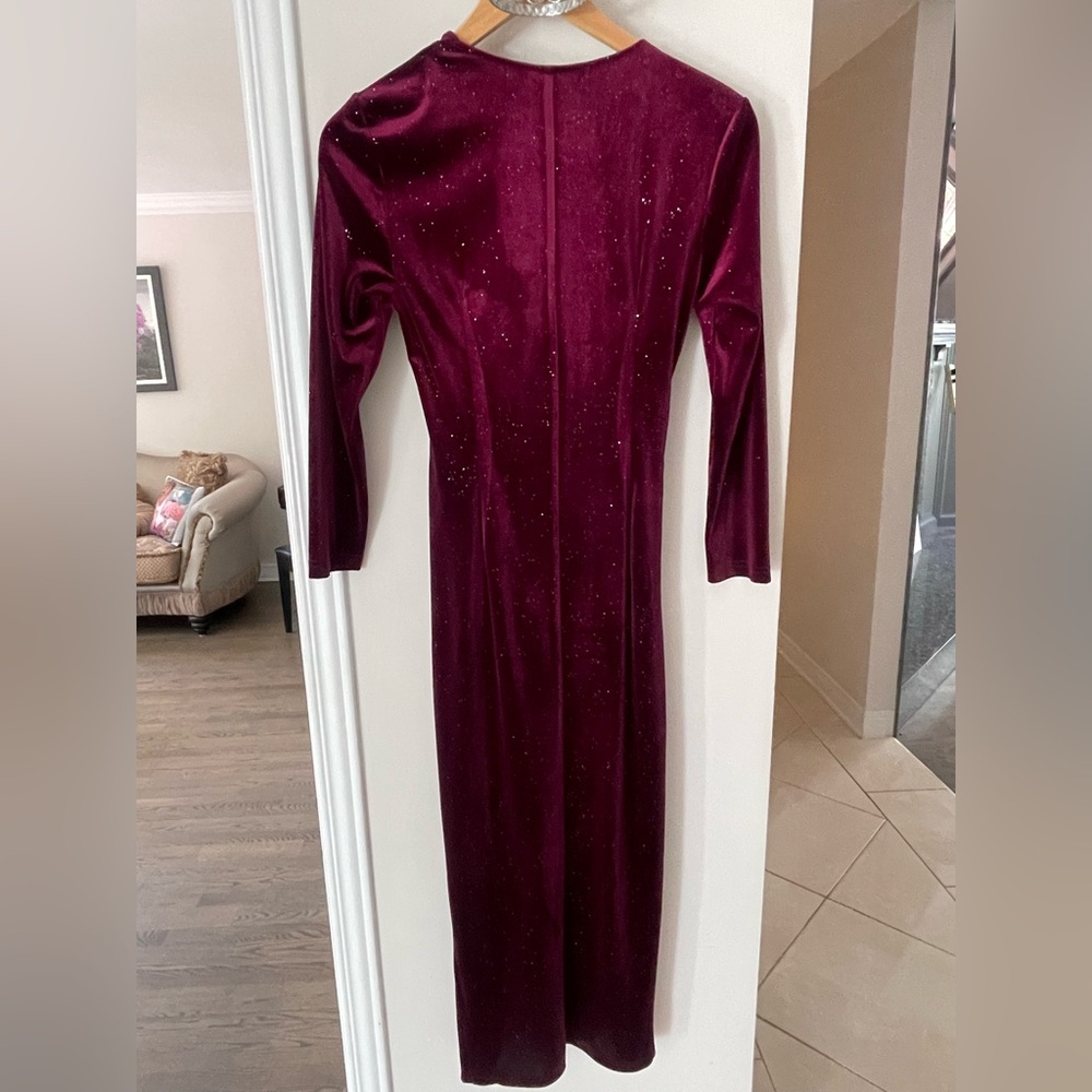 NWOT Apricot burgundy sparkle Dress - Picture 5 of 8